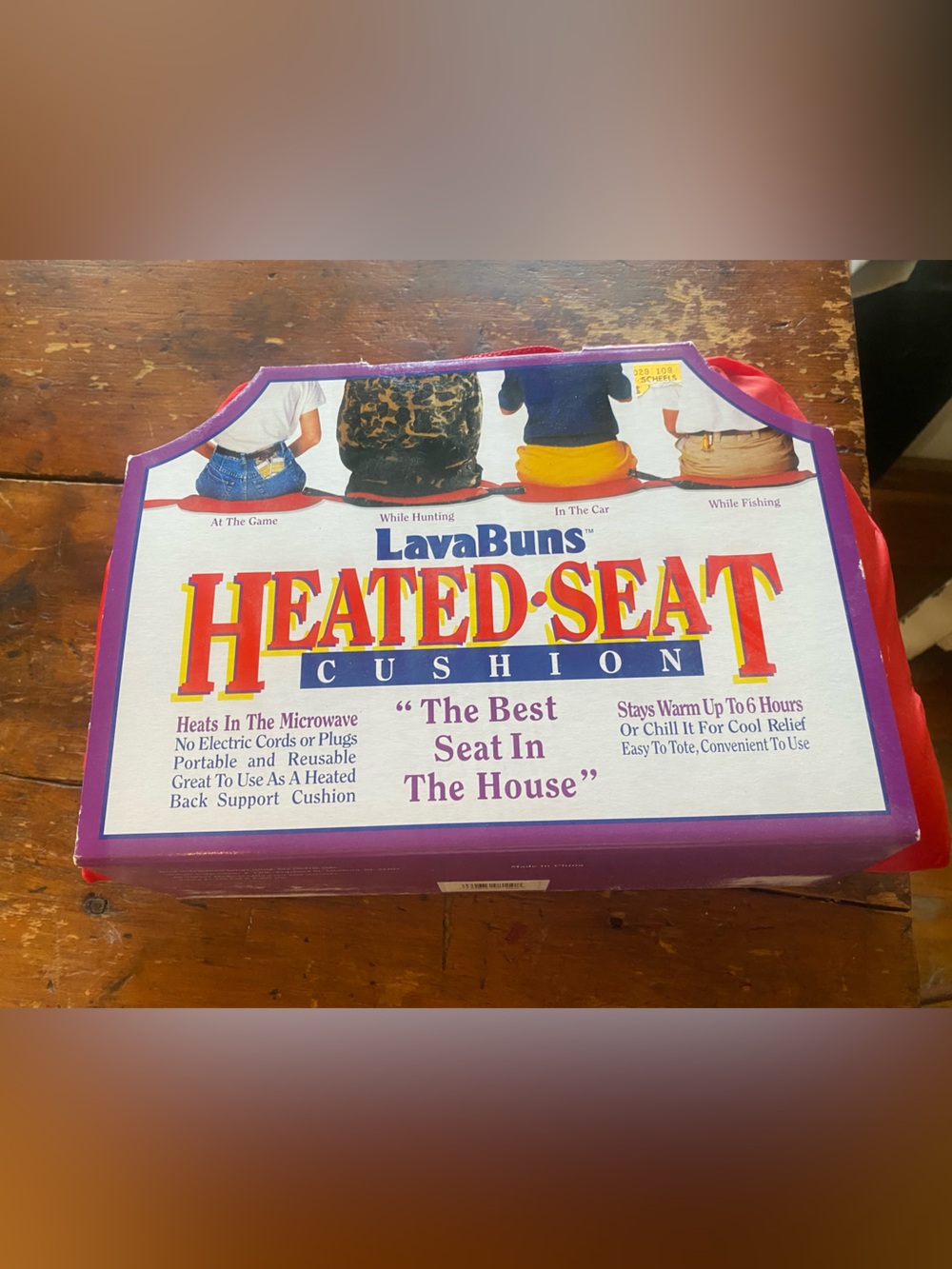 LavaBuns Heated Seat Cushion - Purple Packaging